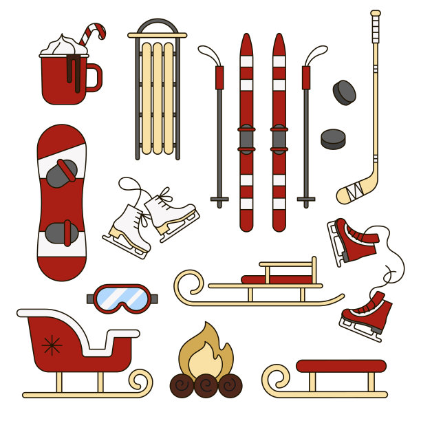 设冬季一套运动器材图片下载