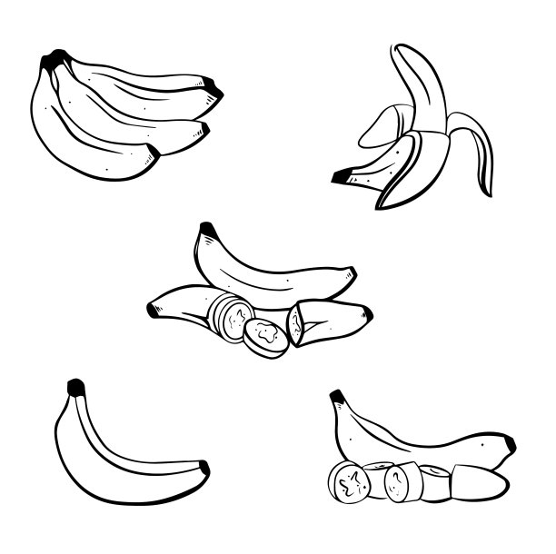 白色背景上的香蕉图片下载