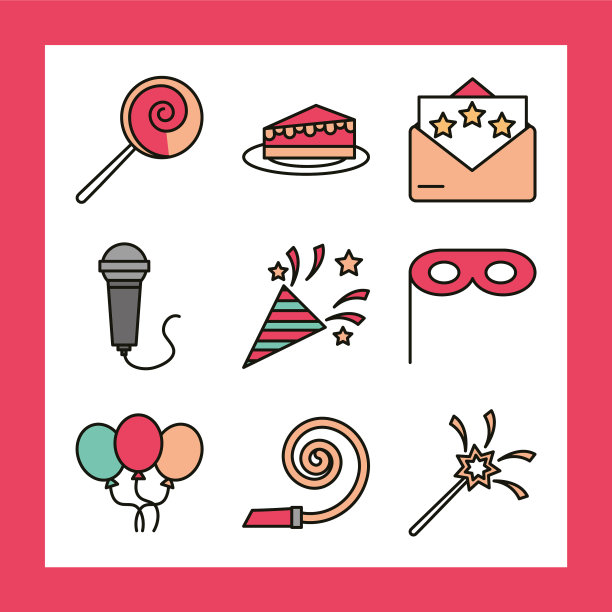 生日快乐图标设置糖果蛋糕卡角图片下载
