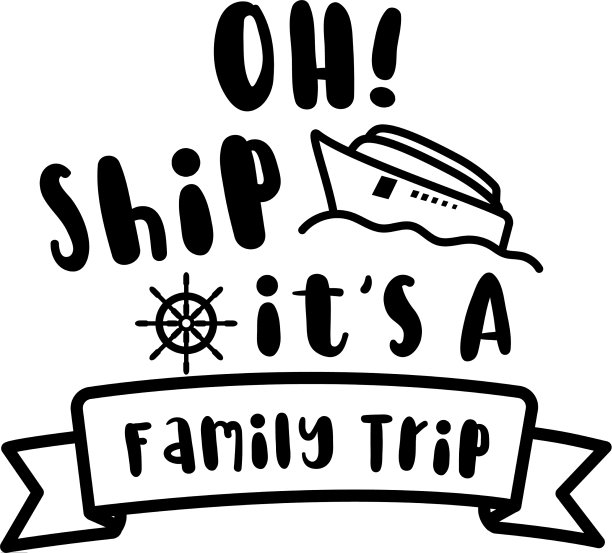 哦，这是一个家庭旅行剪影剪辑艺术图片下载