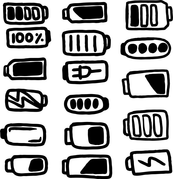 手绘图标设置智能手机充电图片下载