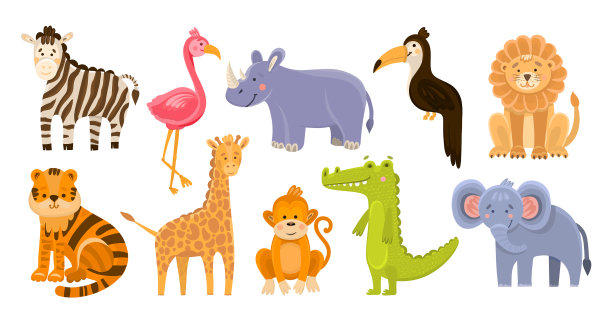 以有趣的动物非洲和丛林为背景图片下载