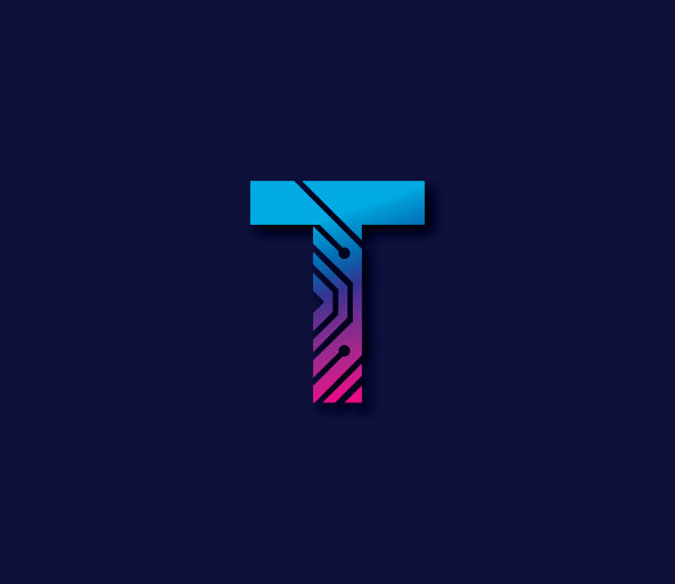 T字母科技标志设计理念图片下载