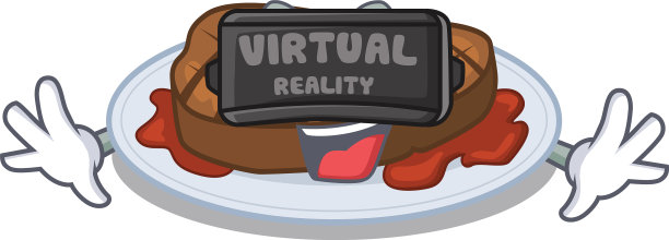 卡通风格的烤牛排搭配现代图片下载