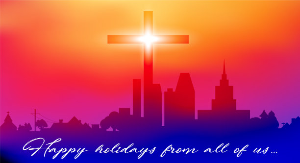 基督教贺卡的扁平风格图片下载