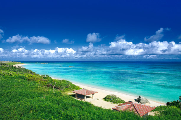 日本冲绳县羽间岛的夏季景观图片下载