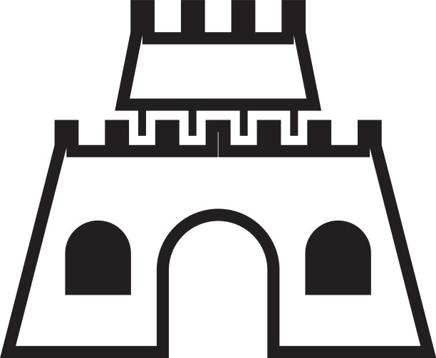 城堡图标设计模板孤立图片下载