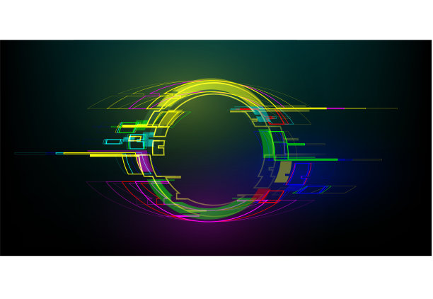 赛博朋克风格的未来主义小故障圈图片下载