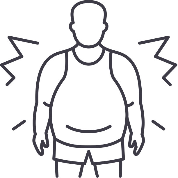 肥胖图标线性孤立瘦图片下载