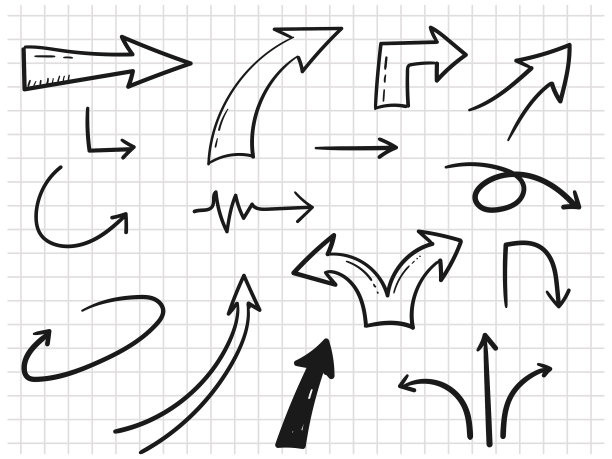 业务箭头手绘收藏图片下载
