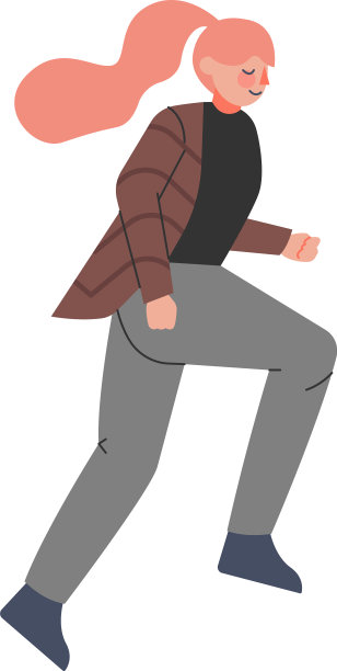 年轻的女性快步跑在前面图片下载