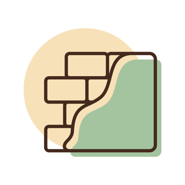 有灰泥或灰泥图标的砖墙图片下载