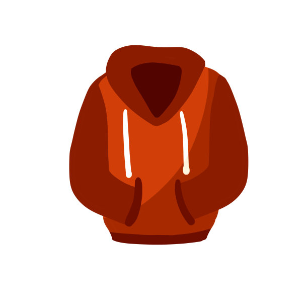 连帽衫罩。红色的温暖的衣服。运动衫与处理。卡通平面插图孤立在白色背景图片下载