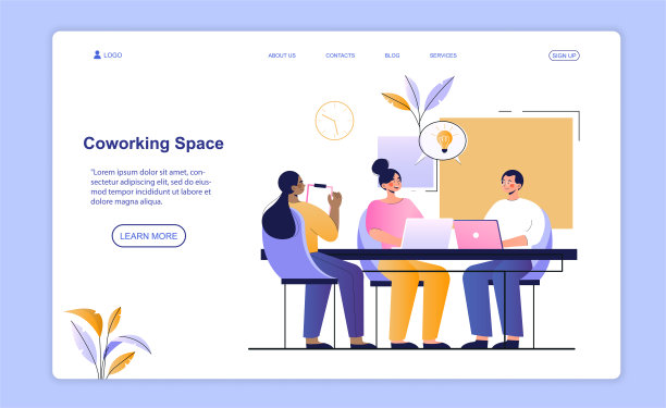 男性和女性角色在共同的工作空间中一起工作图片下载