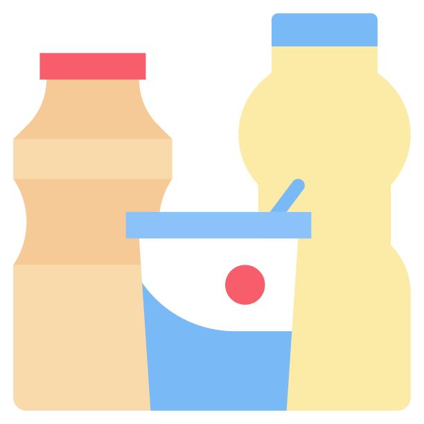 牛奶和酸奶图标，超市和购物中心相关的矢量图片下载