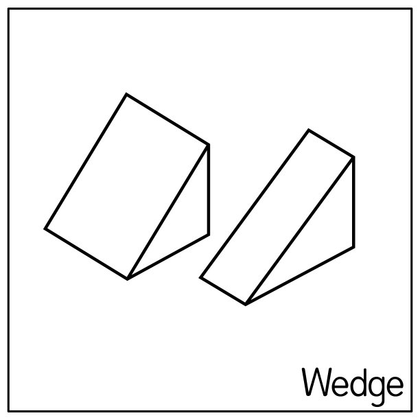 3D楔形完美的形状。只有黑色和白色的学龄前儿童着色，比较，绘画，涂鸦，艺术项目，第一个单词书或闪读卡。图片下载
