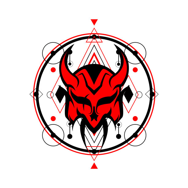 魔鬼神圣的几何学在白色的背景图片下载