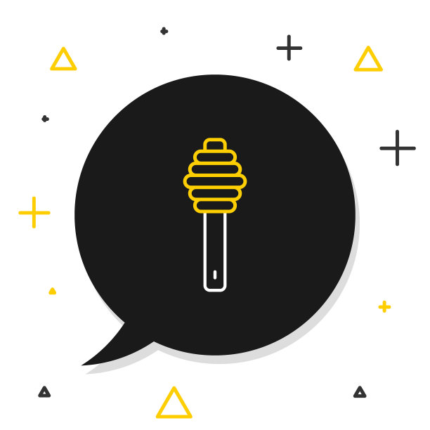 线蜂蜜勺棒图标孤立在白色背景。蜂蜜包。色彩斑斓的轮廓的概念。向量图片下载