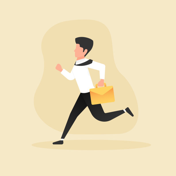 商人跑步插画图片下载