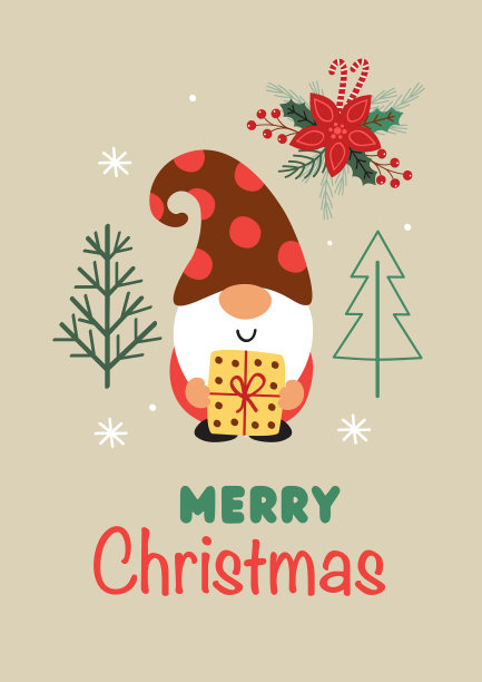 贺卡与圣诞侏儒图片下载