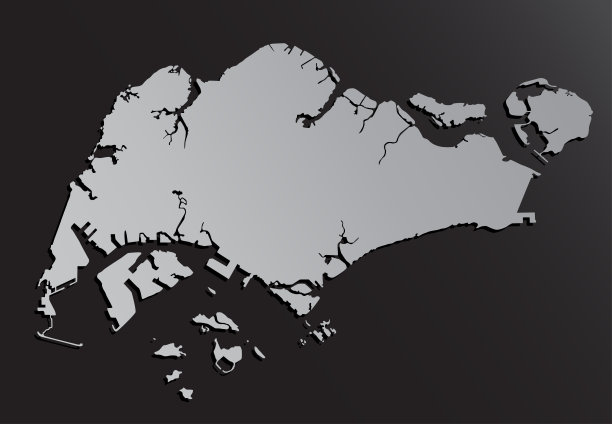 矢量新加坡银色风格，创意地图图片下载