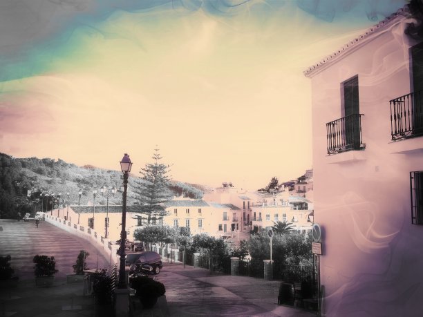 一个小村庄里的西班牙街道图片下载