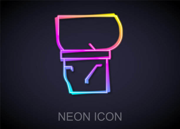 发光的霓虹灯线啤酒肚图标孤立在黑色的背景。向量图片下载