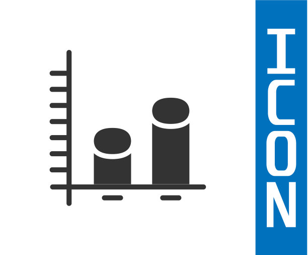 灰色数据分析图标孤立在白色图片下载