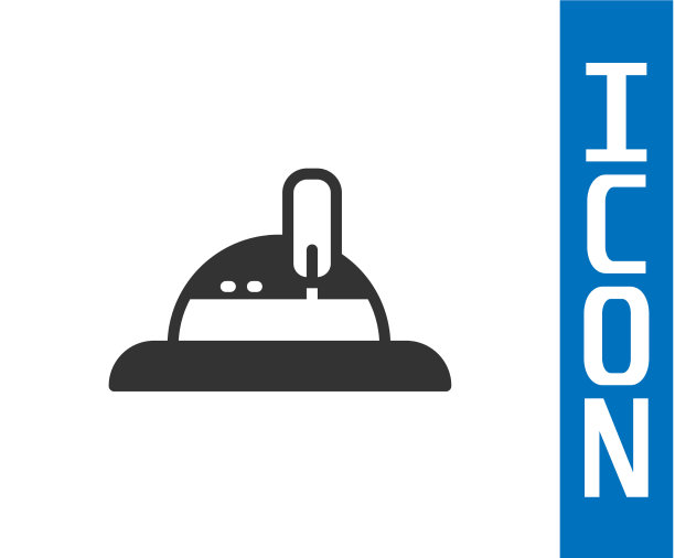 灰色猎人帽图标孤立在白色背景图片下载