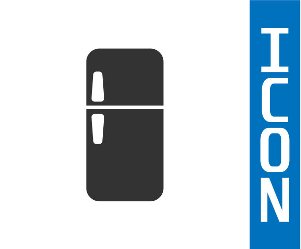 灰色冰箱图标孤立在白色图片下载