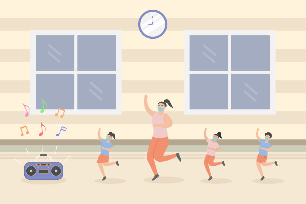 孩子们和老师一起跳舞图片下载