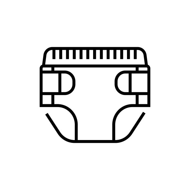 婴儿尿布图标。白色背景的卫生产品。可编辑的中风。图片下载