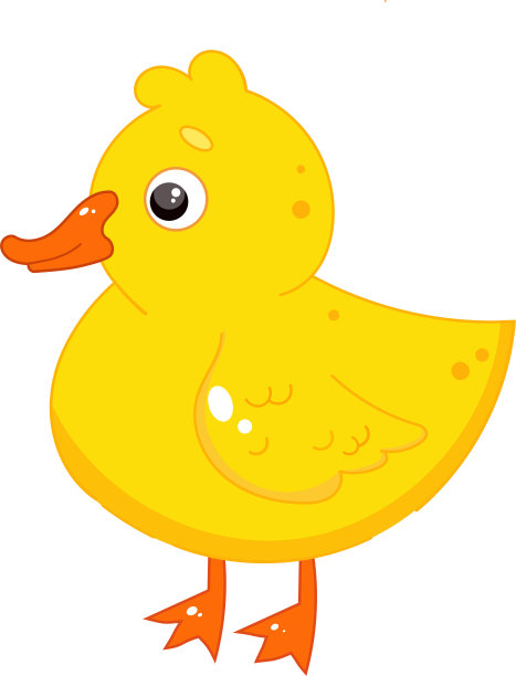 可爱的卡通小动物小鸭子。图片下载