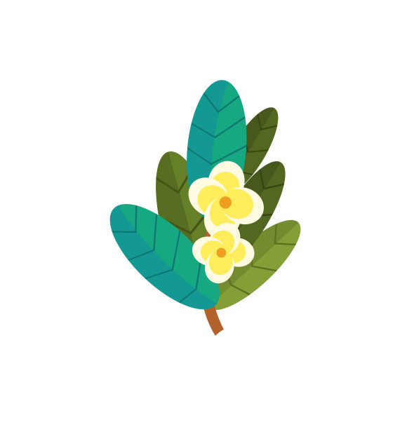 卡通场景与花在白色背景插图图片下载