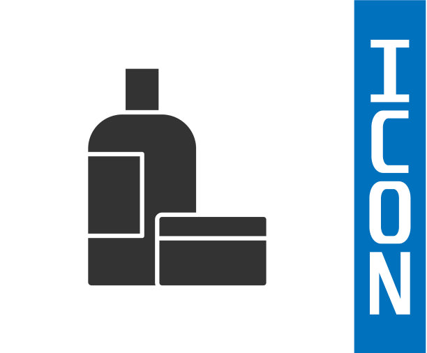 灰色膏霜或洗液化妆品管图标孤立图片下载