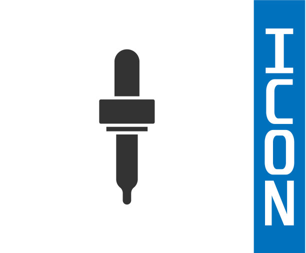 灰色吸管图标孤立在白色背景图片下载