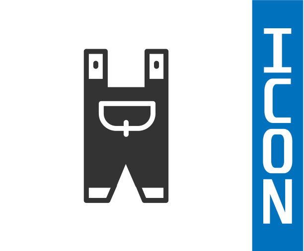 灰色花园工人衣服图标孤立在白色图片下载