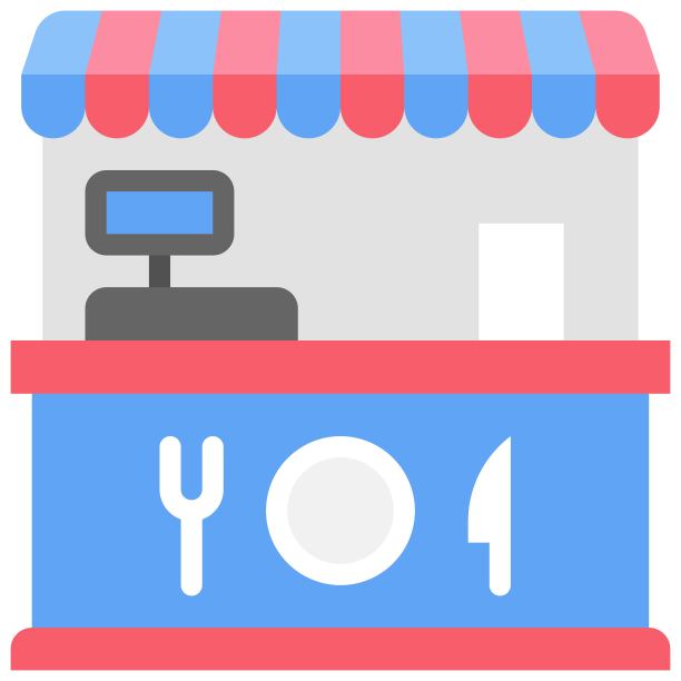 食品摊位图标，超市和购物中心相关矢量图片下载