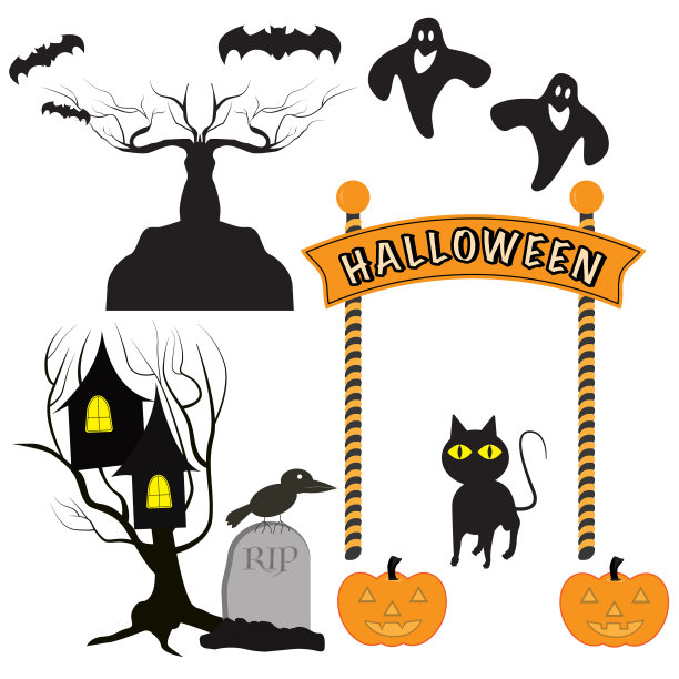 万圣节图标矢量。孤立的插图。图片下载