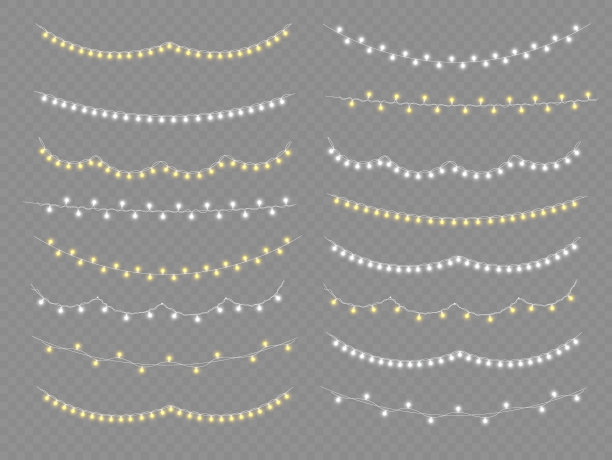 圣诞彩灯花环，霓虹灯led。图片下载