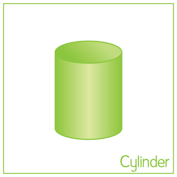 三维圆柱形状。适合幼儿上色，比较，绘画，涂鸦，美术项目，第一字书或闪存卡。图片下载