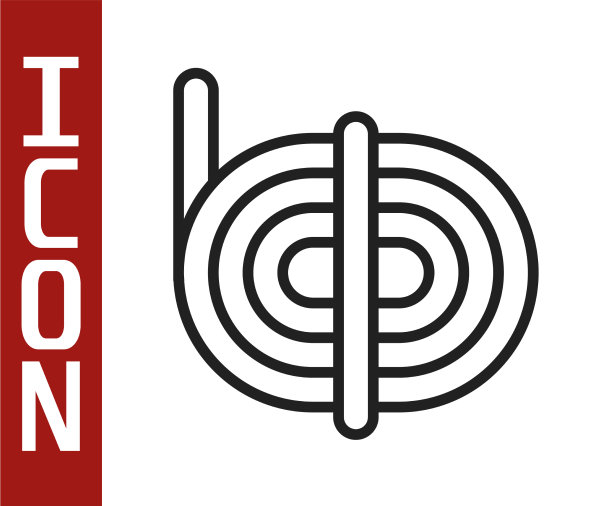 黑线攀爬绳图标孤立在白色上图片下载