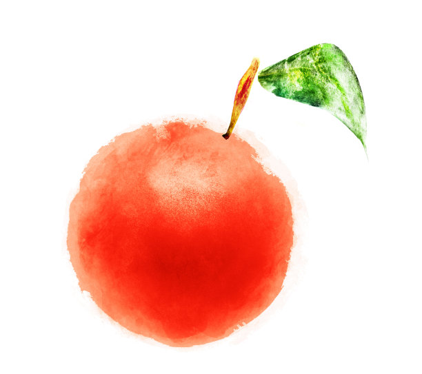 水彩苹果白图片下载