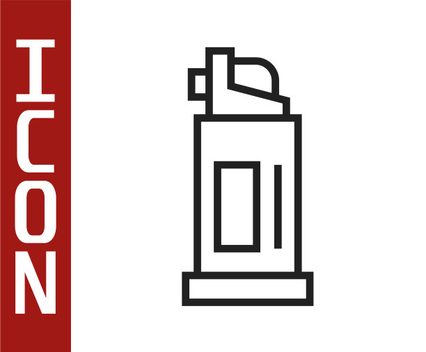 黑线胡椒喷雾图标孤立在白色图片下载