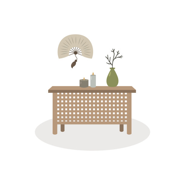 矢量插图的一个日本室内设计图片下载