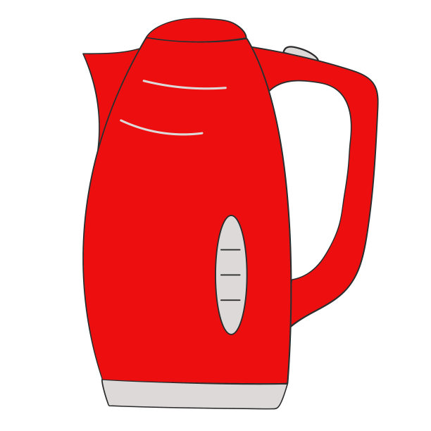 电热水壶。孤立的矢量图。厨房电器。图片下载