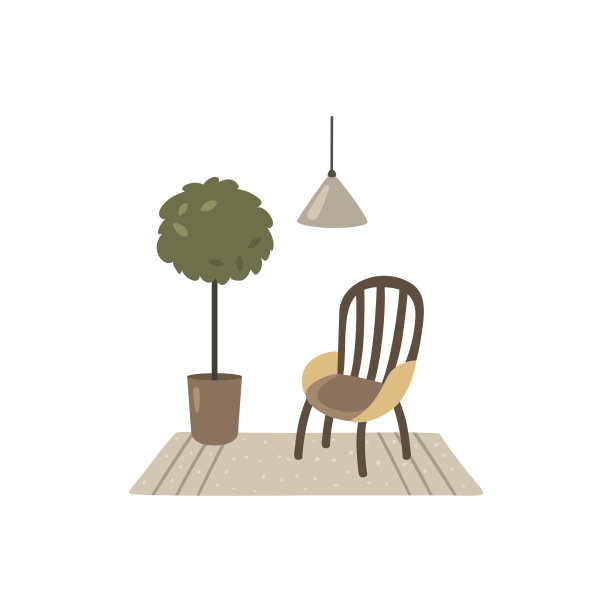 向量插图一个日本设计室内图片下载