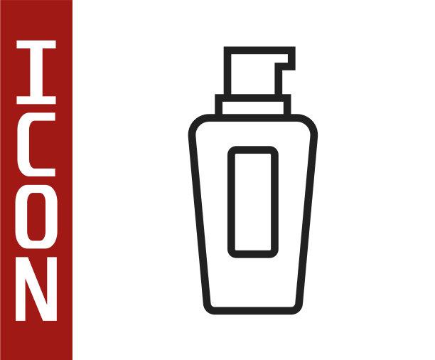 黑线瓶洗发水图标隔离上图片下载