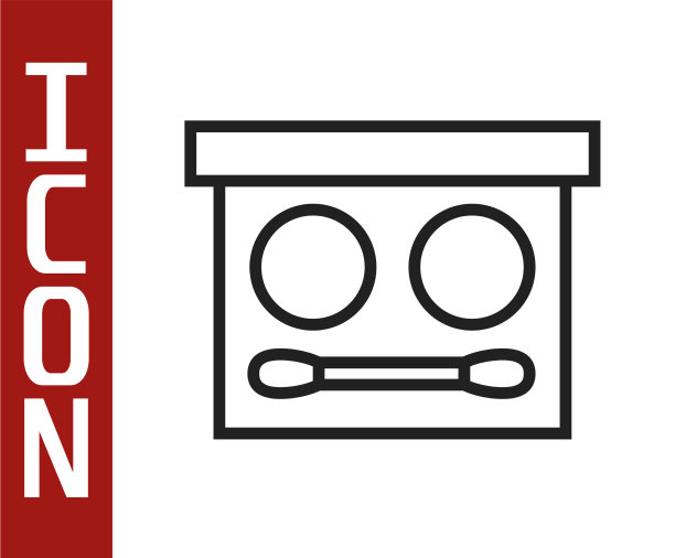 黑色线条眼影调色板刷图标图片下载