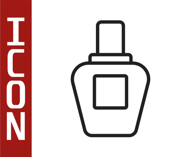 黑色线条香水图标孤立在白色上图片下载